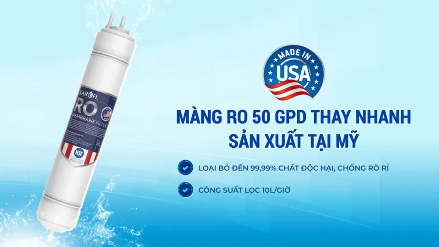 Màng RO 50 GPD thay nhanh sản xuất tại mỹ - Máy lọc nước Karofi KAQ-L06