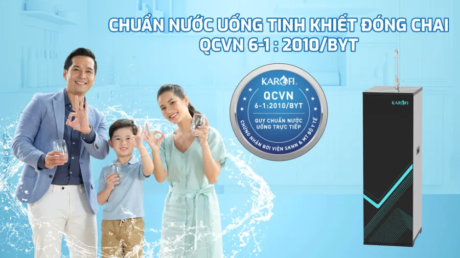 Chuẩn nước uống tinh khiết đóng chai, uống trực tiếp không cần đun sôi - Máy lọc nước Karofi KAQ-L06
