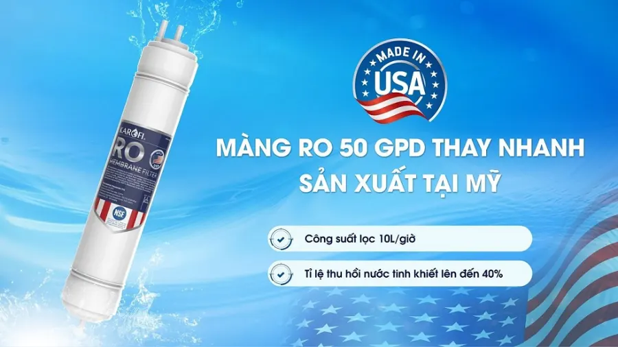 Màng RO sản xuất tại mỹ - Máy lọc nước nóng lạnh Karofi KAD-L68
