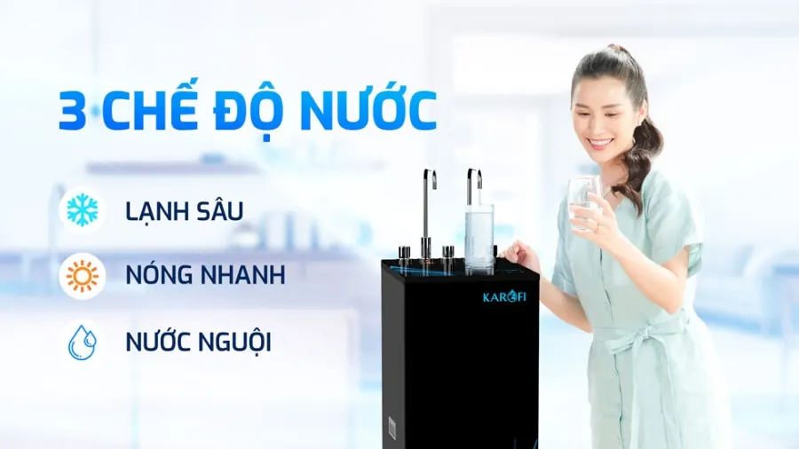 3 chế độ nước tiện lợi - đáp ứng đầy đủ nhu cầu – Máy lọc nước nóng lạnh Karofi KAD-M29 - Máy lọc nước nóng lạnh Karofi KAD-M29