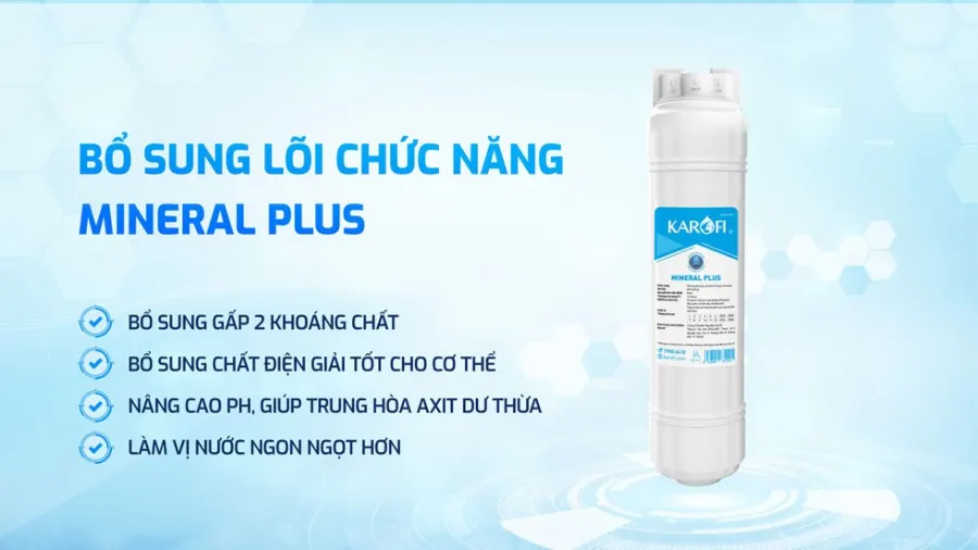 Bổ sung lõi chức năng mineral plus - Máy lọc nước nóng lạnh Karofi KAD-M29