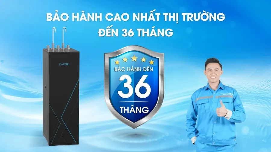 Bảo hành cao nhất thị trường - Dịch vụ 5 sao - Máy lọc nước nóng lạnh Karofi KAD-M59