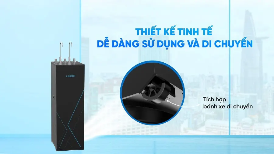 Thiết kế hiện đại - Tủ kính tràn viền thời thượng - Máy lọc nước nóng lạnh Karofi KAD-M59