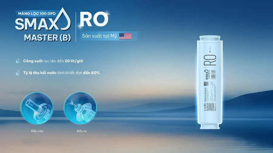 Màng lọc RO SMAX master (b) 100 GPD nhập khẩu từ mỹ – Máy lọc nước nóng lạnh Karofi PLATINUM L56 - Máy lọc nước nóng lạnh Karofi PLATINUM L56