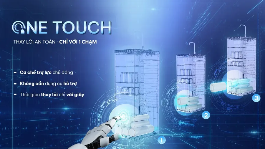 Karofi đơn giản hóa việc thay lõi thành trải nghiệm một chạm - Máy lọc nước Karofi PLATINUM S2