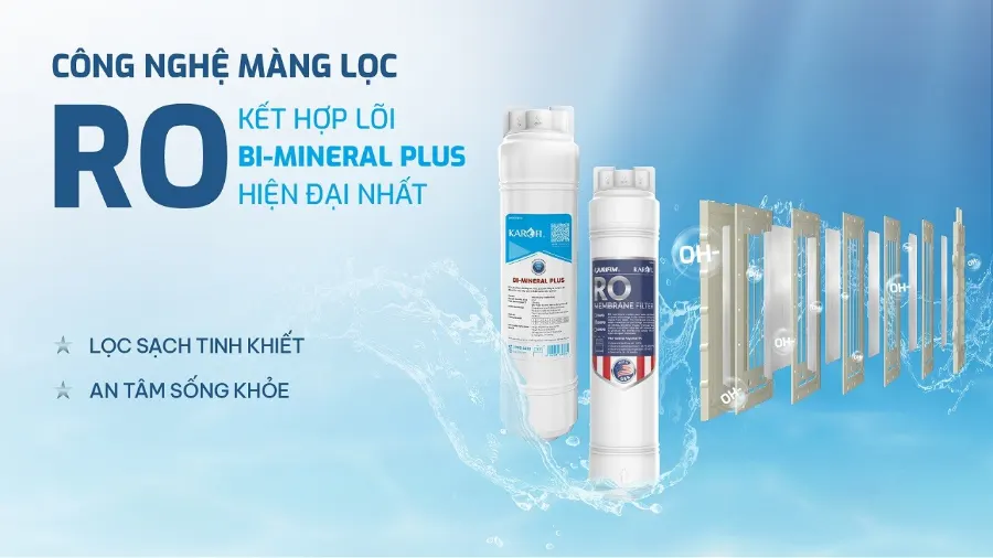 Lọc sạch tinh khiết - An tâm sống khỏe – Máy lọc nước nóng lạnh Hydro-ion kiềm Karofi SA8 PREMIUM - Máy lọc nước nóng lạnh Hydro-ion kiềm Karofi SA8 PREMIUM