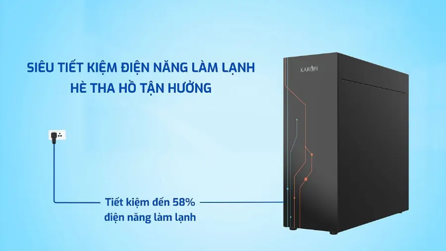 Tiết kiệm đến 58% điện năng làm lạnh - hè tha hồ tận hưởng - Máy nóng lạnh Karofi KAO-T90