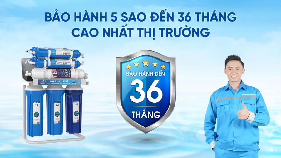 Bảo hành 36 tháng - Cao nhất thị trường - Máy lọc nước Karofi KHY-TN100