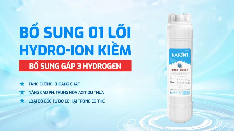 Máy lọc nước nóng lạnh Hydro-ion kiềm Karofi KAE-S688 - hình ảnh thực tế 1