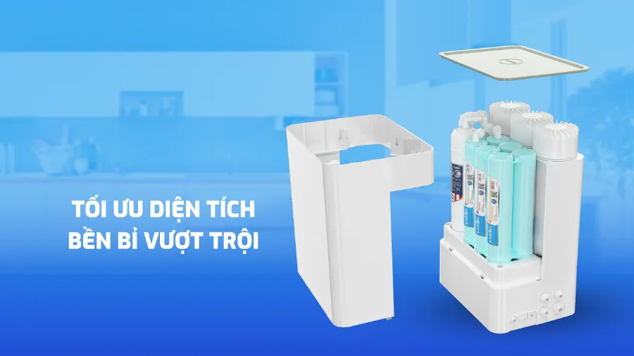 Thiết kế khoa học: tối ưu diện tích - bền bỉ vượt trội - Máy lọc nước Karofi KAQ-U65