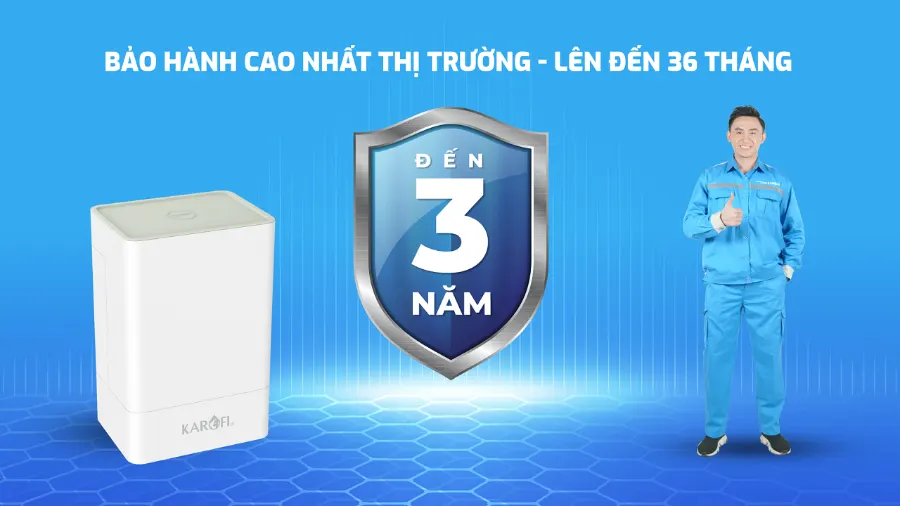 Bảo hành đến 36 tháng - cao nhất thị trường - Máy lọc nước Karofi KAQ-U65