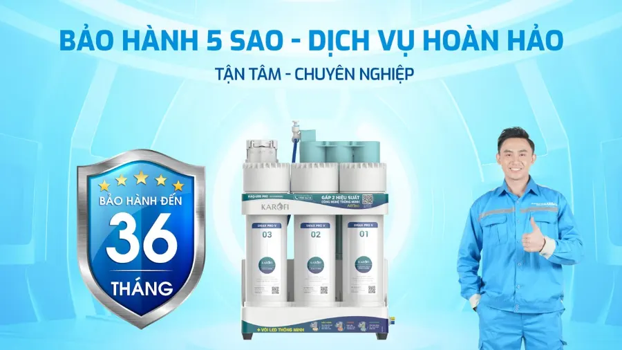 Bảo hành 5 sao - dịch vụ hoàn hảo - Máy lọc nước Karofi KAQ-U95 Pro