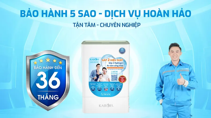 Bảo hành 5 sao - dịch vụ hoàn hảo - Máy lọc nước Karofi KAQ-U98 PRO