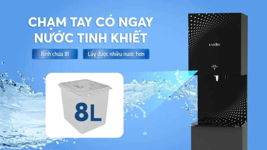 Lấy nước dễ dàng chỉ cần một chạm - Máy lọc nước Karofi KAQ-W18
