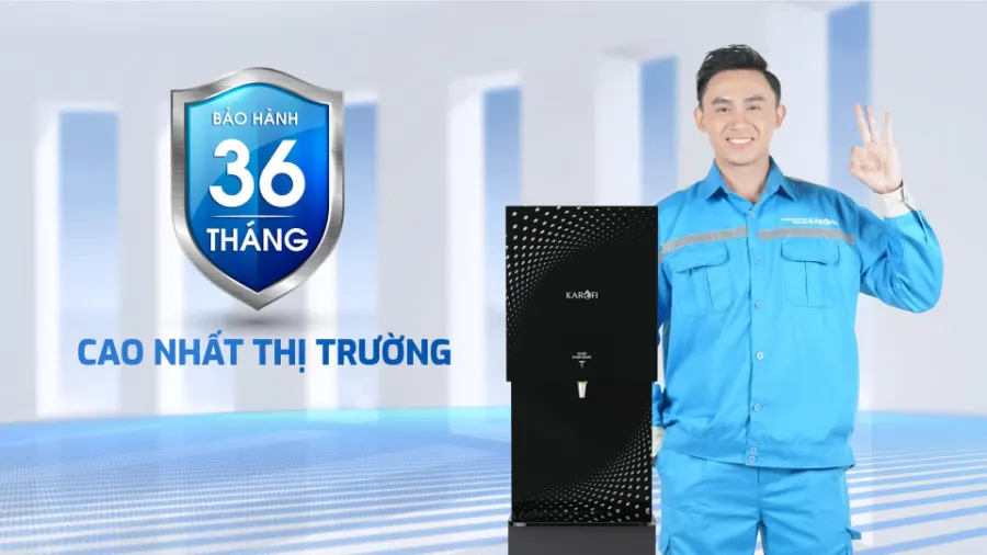 Thời gian bảo hành đến 36 tháng - Máy lọc nước Karofi KAQ-W18